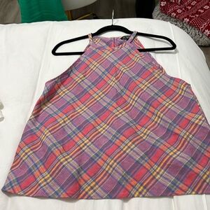 JCrew plaid linen halter top-size large
